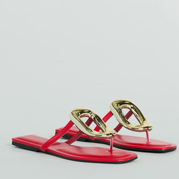 BAMBOO Shoes - Minimalistic Elegance Square Ring Flat Sandals